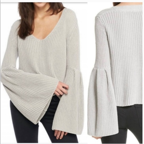 Free people grey damsel bell sleeve pullover - Picture 4 of 7